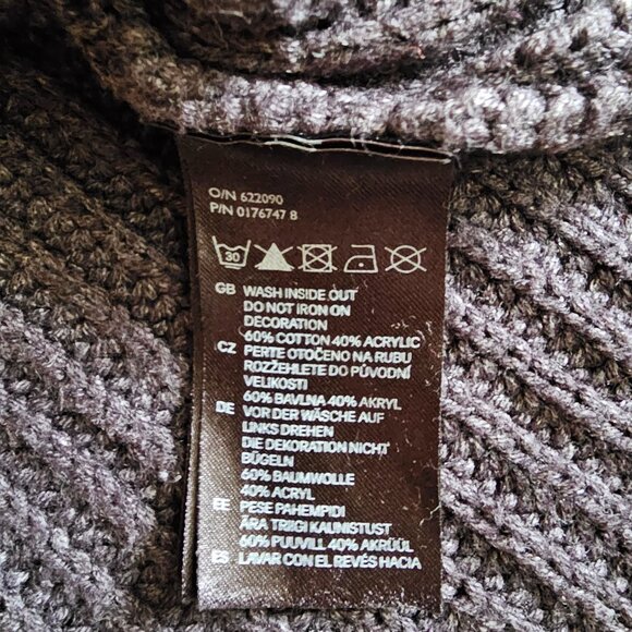 H&M Round Neckline High Low Knit Sweater with Studded Detail M Grey - Picture 7 of 8